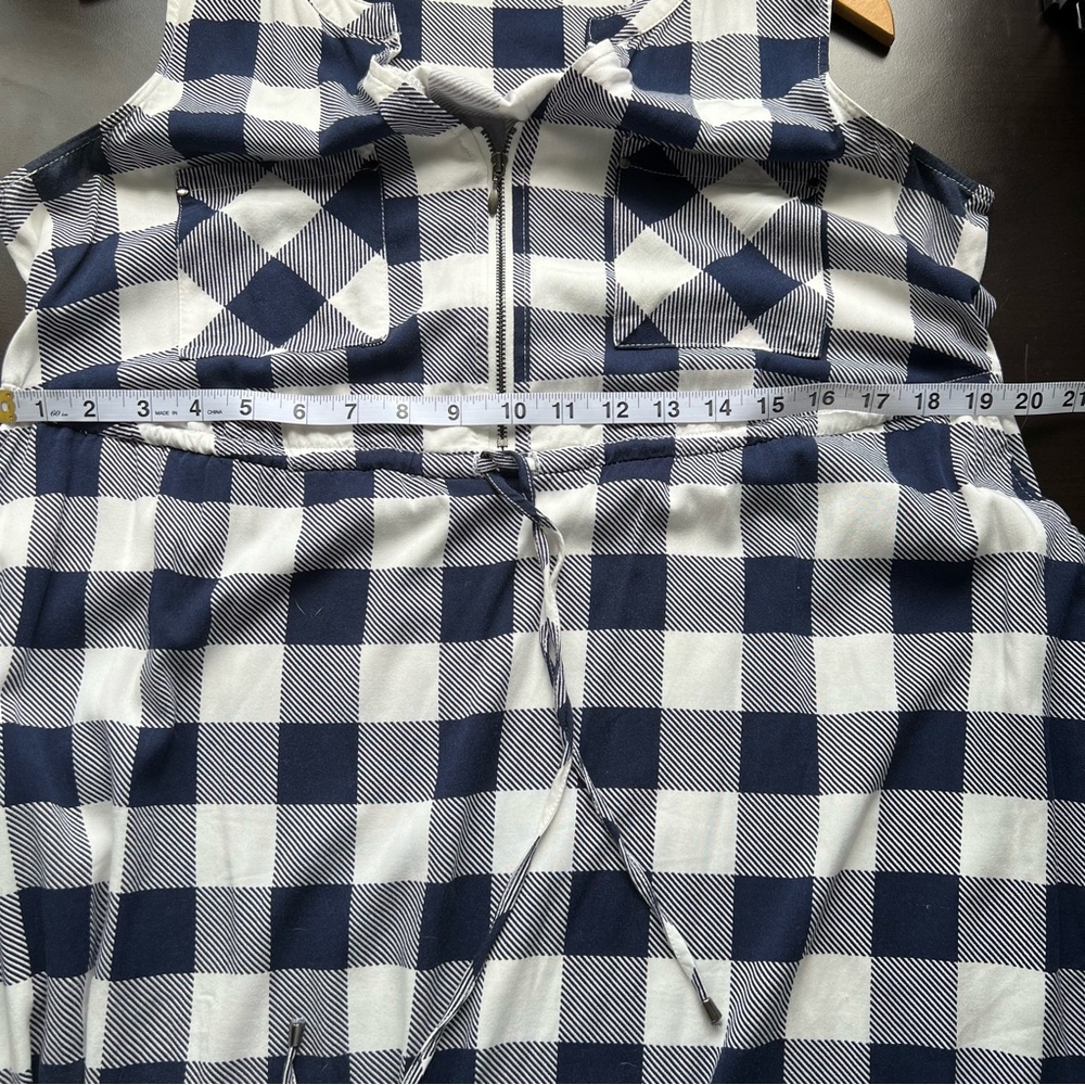 Torrid Navy Blue White Plaid Challis Zip Front Shirt Dress Women Size 0/Large - Picture 9 of 13